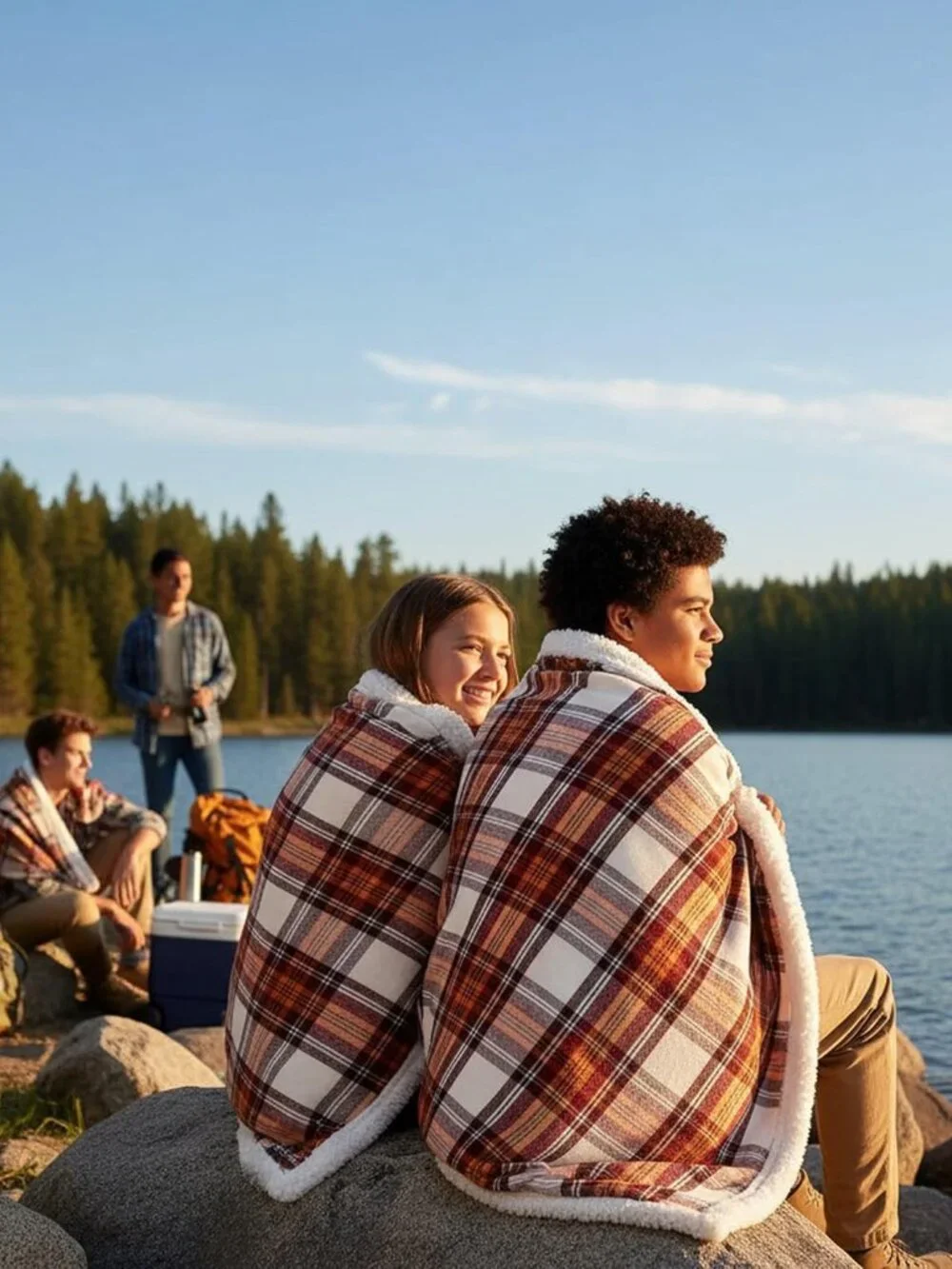 Eddie Bauer Sherpa Throw Blanket | 50x60 | In Edgewood Plaid Red | NWT